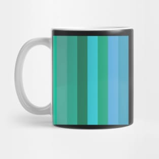 blue and gree minimalist stripe pattern Mug